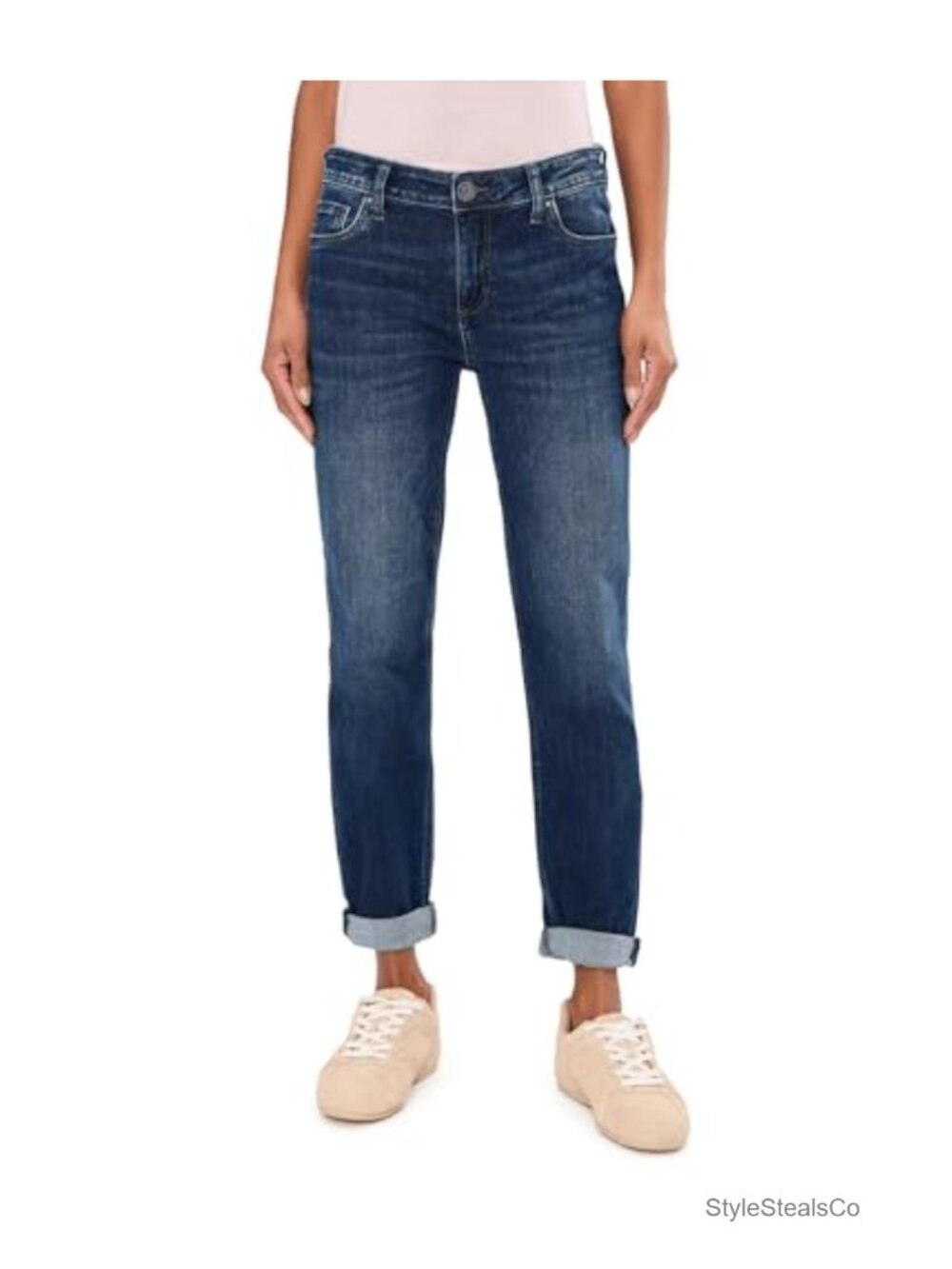 Catherine Boyfriend Jeans Mid Rise Tapered Relaxed Fit Stretch Cotton Denim